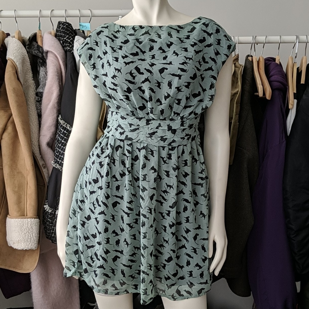 5/$100 Mint Green Cat Dress